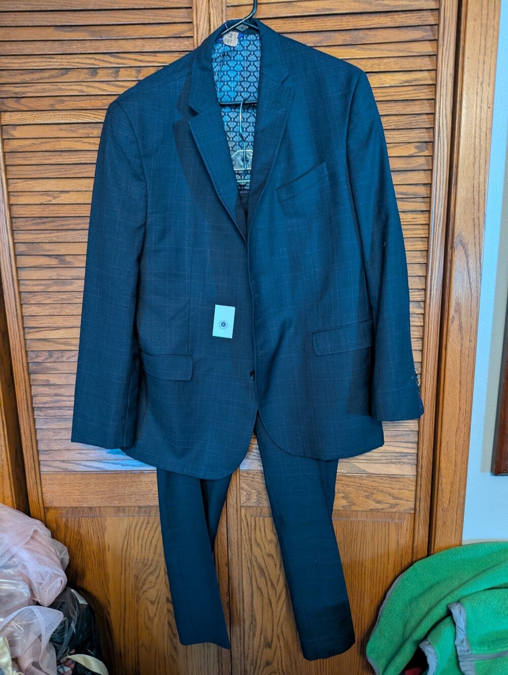 Ted Baker navy blue 2 Pc plaid suit 2button single-breasted jacket & Pants 39R
